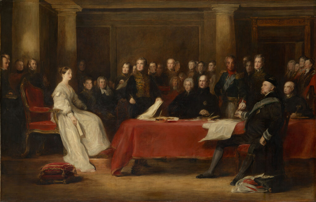 Sir David Wilkie 1785 1841 The First Council of Queen Victoria RCIN 404710 Royal Collection 1