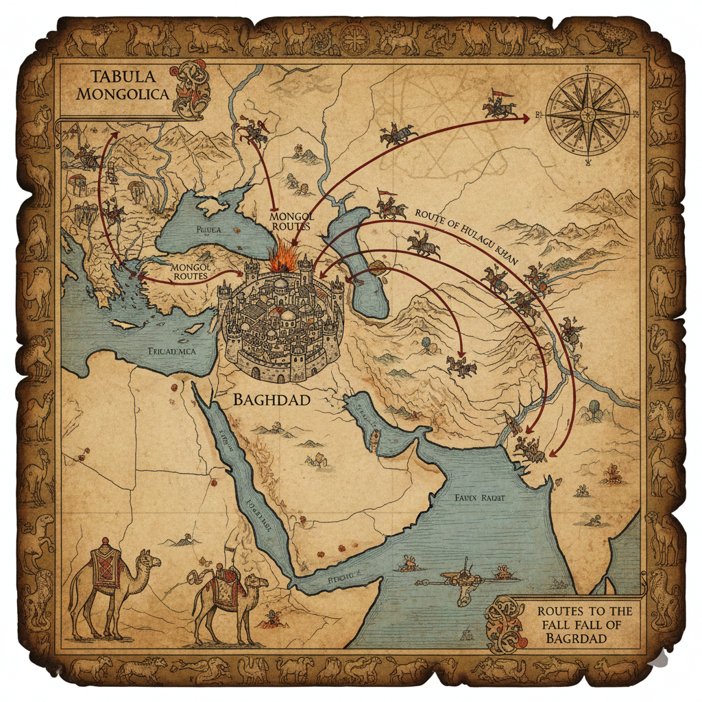 FALL 1 Mongol invasion routes leading to Baghdad