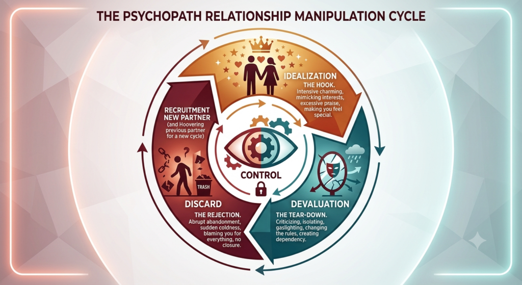 Psychopath relationship manipulation cycle