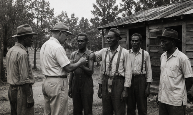 The Tuskegee Syphilis Study: 40 Years of Deliberate Medical Neglect That Destroyed Hundreds of Lives (1932–1972) 2 Macon County Alabama 1932 poverty Black sharecroppers Jim Crow era Great Depression rural South Tuskegee Syphilis Study origins