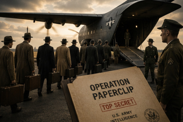 Operation Paperclip Nazi scientists America recruited after World War II 1945 secret program falsified records Wernher von Braun